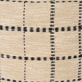 Jaela 22x22 Beige/Black Striped Checkered Square Throw Pillow Cover w/Down Filler, Set of 2 from Mercana - Luna Furniture