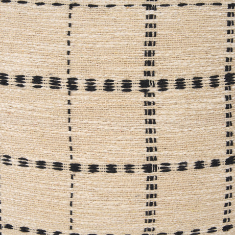 Jaela 22x22 Beige/Black Striped Checkered Square Throw Pillow Cover w/Down Filler, Set of 2 from Mercana - Luna Furniture