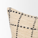 Jaela 14x26 Beige and Black Striped Lumbar Pillow Cover w/Down Filler, Set of 2 from Mercana - Luna Furniture