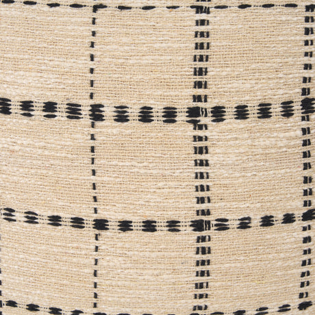 Jaela 14x26 Beige and Black Striped Lumbar Pillow Cover w/Down Filler, Set of 2 from Mercana - Luna Furniture