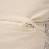 Jaxon 22x22 Beige/Black Striped Cotton-Linen Square Pillow Cover w/Down Filler, Set of 2 from Mercana - Luna Furniture