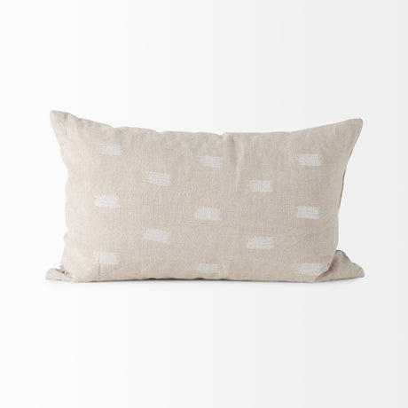 Lacey 13x21 Beige/White Decorative Pillow Cover w/Non-Allergen Filler, Set of 2 from Mercana - Luna Furniture