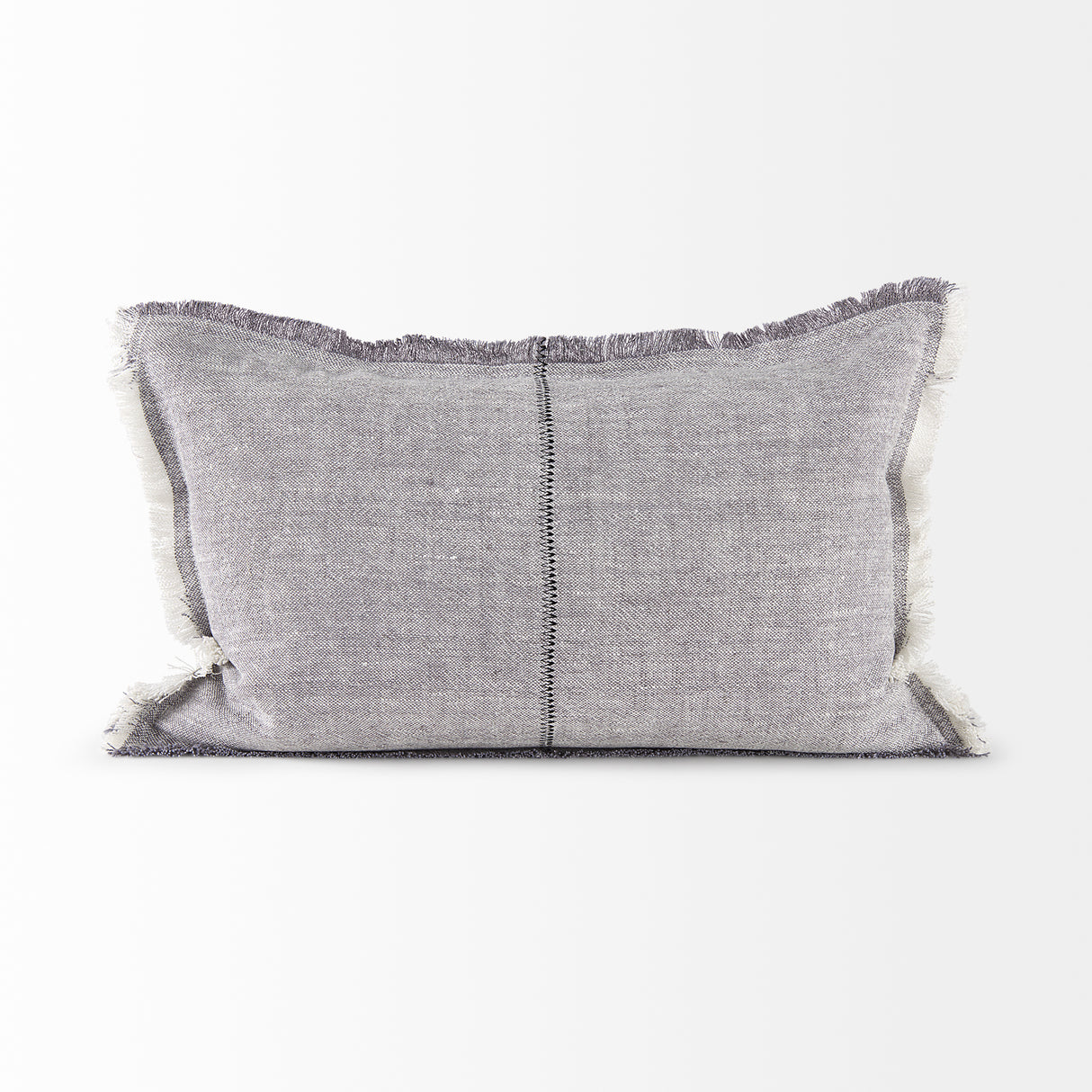 Thais 13x21 Gray Fabric Fringed Pillow Cover w/Non-Allegen Filler, Set of 2 from Mercana - Luna Furniture