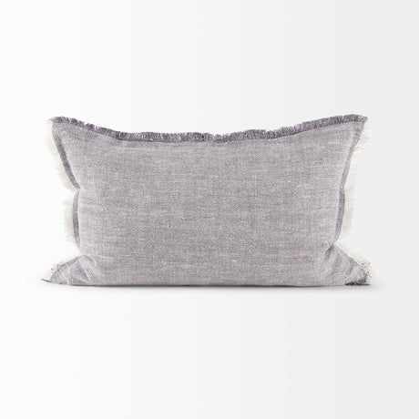 Thais 13x21 Gray Fabric Fringed Pillow Cover w/Non-Allegen Filler, Set of 2 from Mercana - Luna Furniture