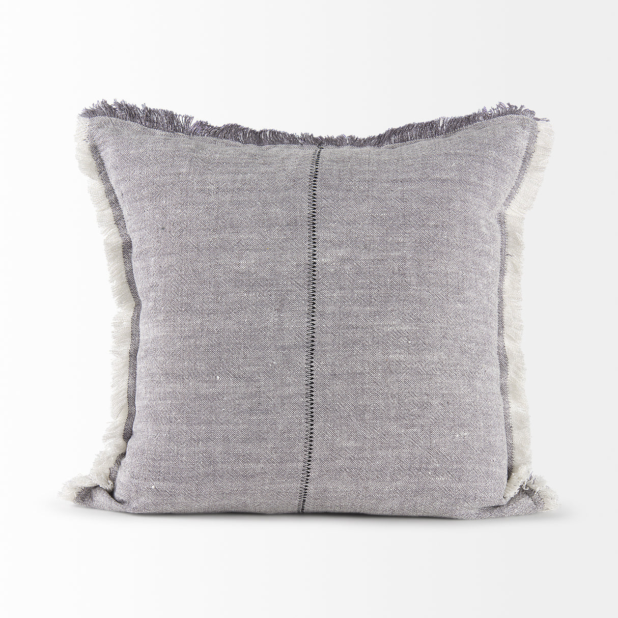 Thais 20x20 Blue and Cream Fringed Pillow Cover w/Non-Allergen Filler, Set of 2 from Mercana - Luna Furniture