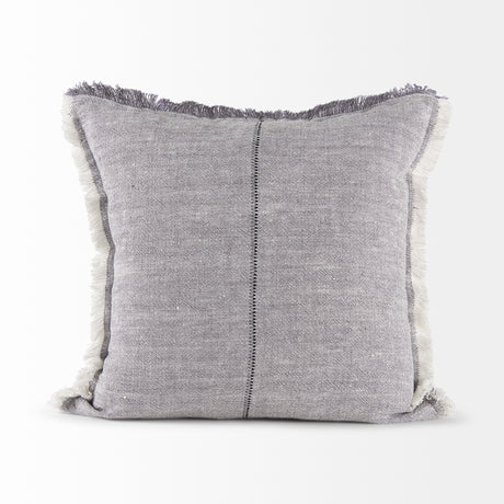 Thais 20x20 Blue and Cream Fringed Pillow Cover w/Non-Allergen Filler, Set of 2 from Mercana - Luna Furniture