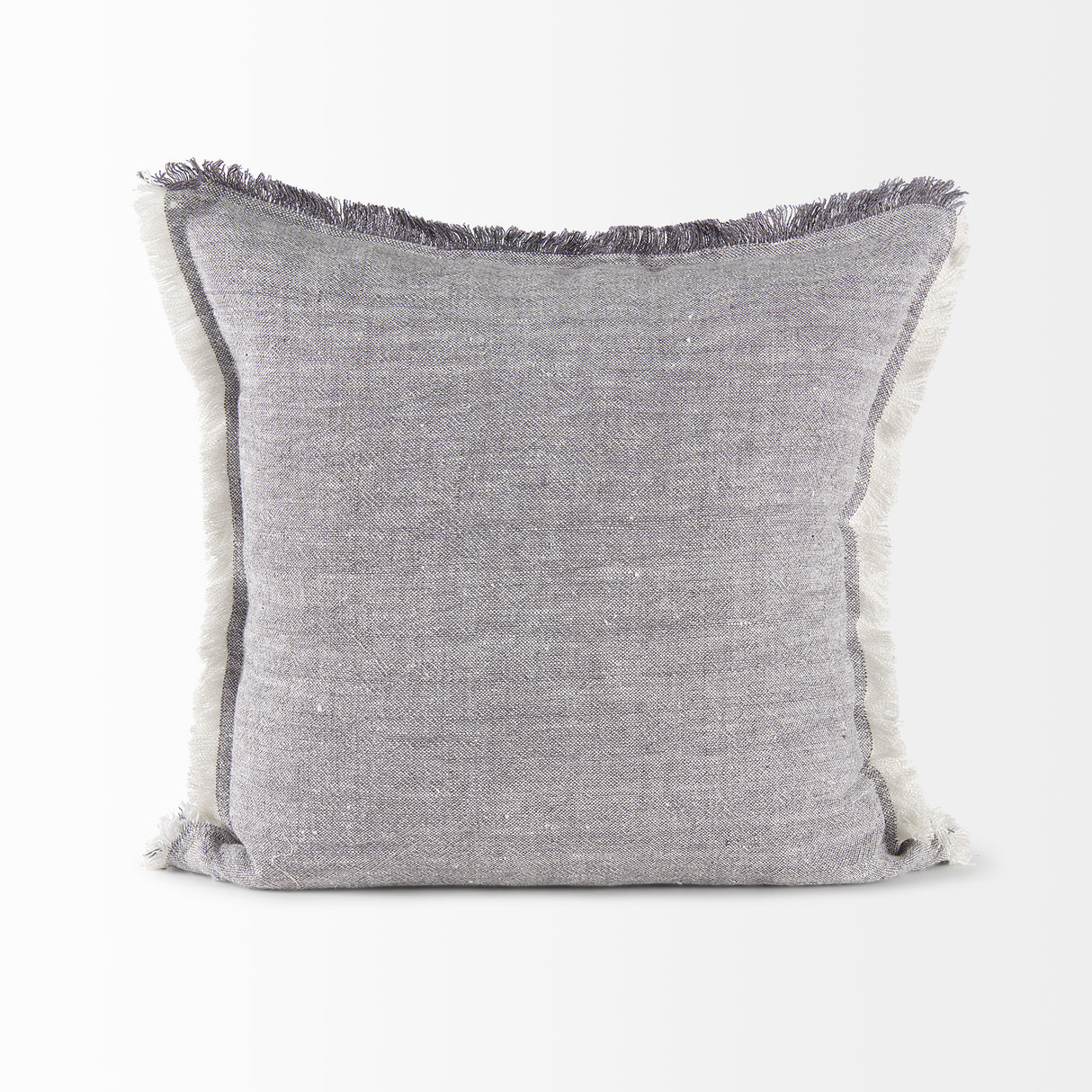 Thais 20x20 Blue and Cream Fringed Pillow Cover w/Non-Allergen Filler, Set of 2 from Mercana - Luna Furniture