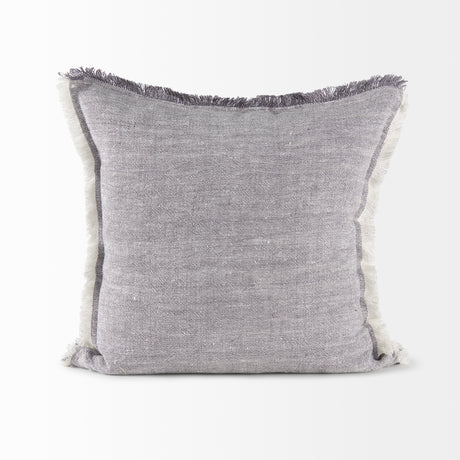 Thais 20x20 Blue and Cream Fringed Pillow Cover w/Non-Allergen Filler, Set of 2 from Mercana - Luna Furniture