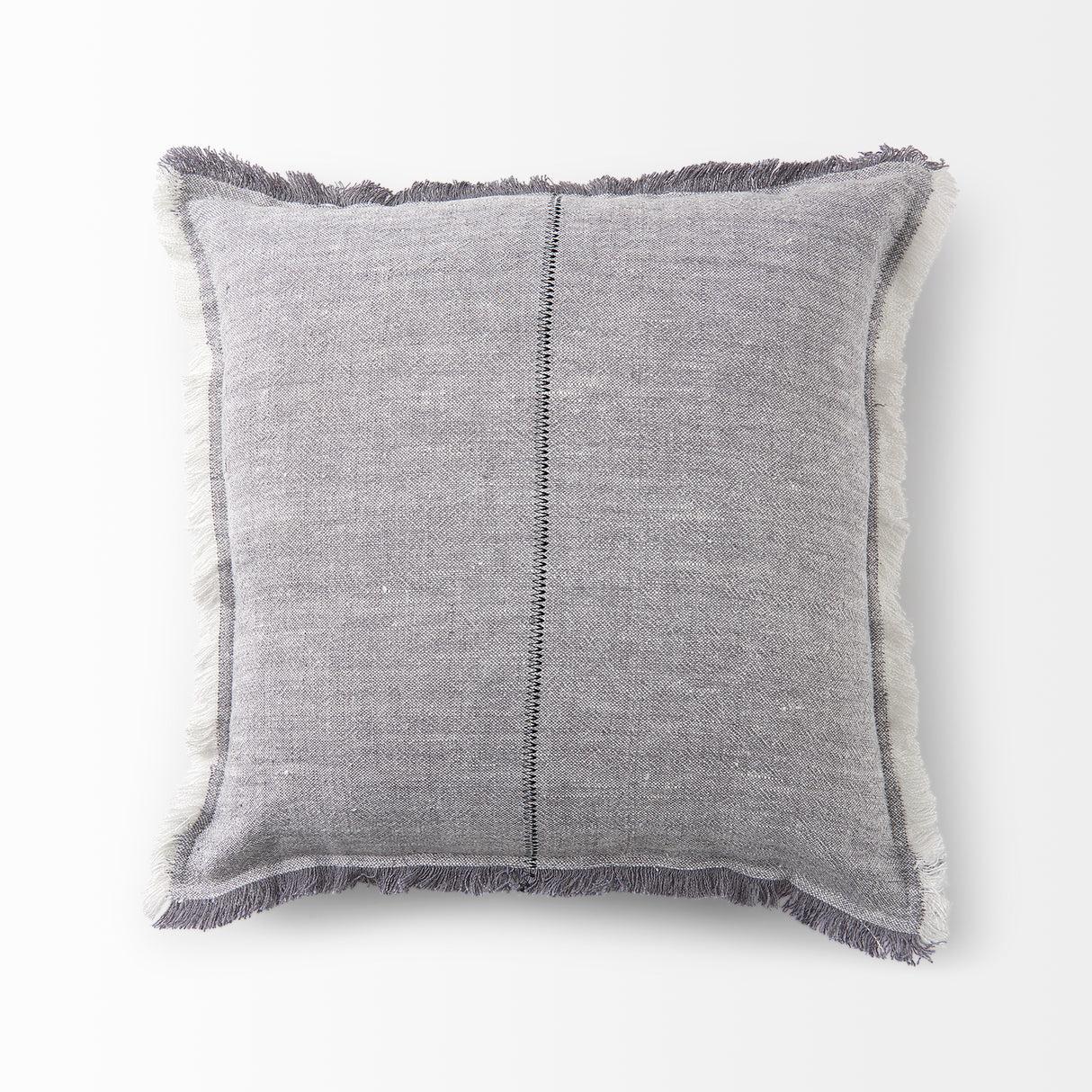 Thais 20x20 Blue and Cream Fringed Pillow Cover w/Non-Allergen Filler, Set of 2 from Mercana - Luna Furniture