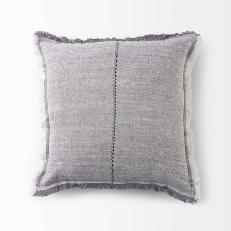 Thais 20x20 Blue and Cream Fringed Pillow Cover w/Non-Allergen Filler, Set of 2 from Mercana - Luna Furniture