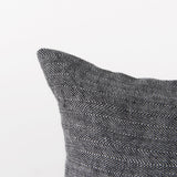 Sibyl 13x21 Black Fabric Striped and White Fringed Pillow Cover w/Non-Allergen Filler, Set of 2 from Mercana - Luna Furniture