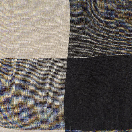 Raquel 13x21 Beige and Black Fabric Plaid Pillow Cover w/Non-Allergen Filler, Set of 2 from Mercana - Luna Furniture