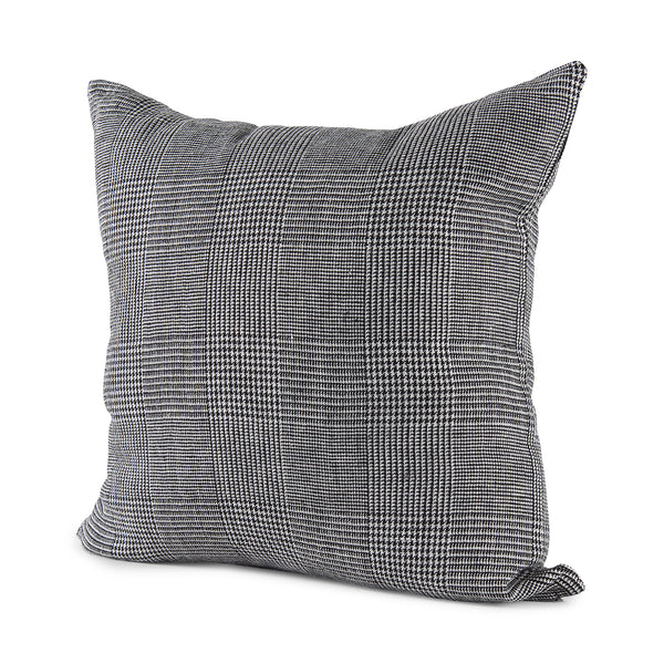 Ramone 20x20 Black and White Fabric Pillow Cover w/Non-Allergen Filler, Set of 2