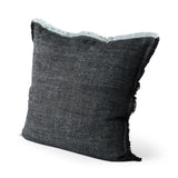 Malia 20x20 Black and Teal Fabric Fringed Pillow Cover w/Non-Allergen Filler, Set of 2 from Mercana - Luna Furniture