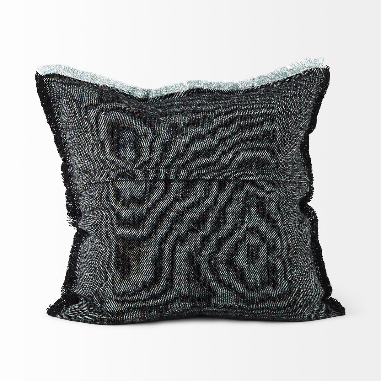 Malia 20x20 Black and Teal Fabric Fringed Pillow Cover w/Non-Allergen Filler, Set of 2 from Mercana - Luna Furniture