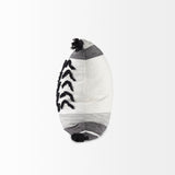 Kimia 20x20 White/Black Fabric Fringed Pillow Cover w/Non-Allergen Filler, Set of 2 from Mercana - Luna Furniture