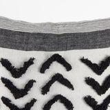 Kimia 20x20 White/Black Fabric Fringed Pillow Cover w/Non-Allergen Filler, Set of 2 from Mercana - Luna Furniture