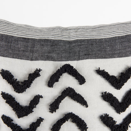 Kimia 20x20 White/Black Fabric Fringed Pillow Cover w/Non-Allergen Filler, Set of 2 from Mercana - Luna Furniture