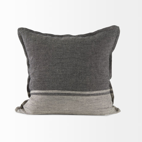 Zadie 20x20 Light/Dark Gray Fabric Color Blocked Pillow Cover w/Non Allergen FIller, Set of 2 from Mercana - Luna Furniture