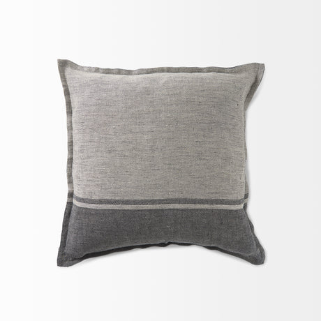 Zadie 20x20 Light/Dark Gray Fabric Color Blocked Pillow Cover w/Non Allergen FIller, Set of 2 from Mercana - Luna Furniture