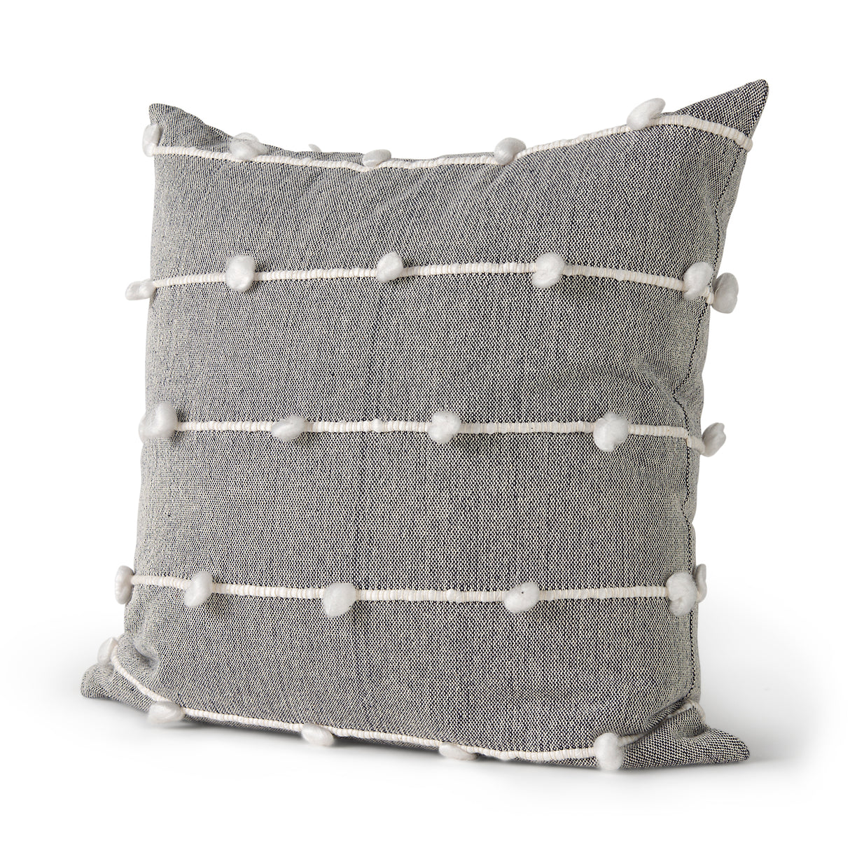 Linda 20x20 Navy And Cream With White Detail Pillow Cover w/Non-Allergen Filler, Set of 2 from Mercana - Luna Furniture