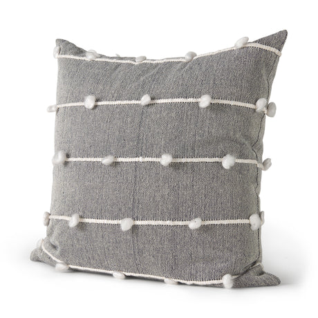 Linda 20x20 Navy And Cream With White Detail Pillow Cover w/Non-Allergen Filler, Set of 2 from Mercana - Luna Furniture