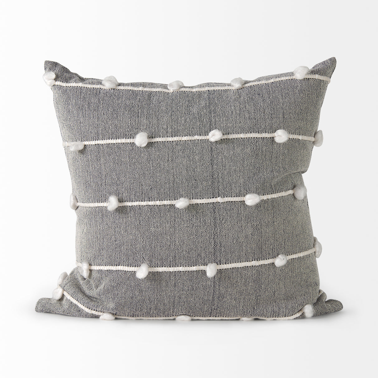 Linda 20x20 Navy And Cream With White Detail Pillow Cover w/Non-Allergen Filler, Set of 2 from Mercana - Luna Furniture