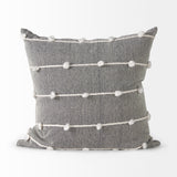 Linda 20x20 Navy And Cream With White Detail Pillow Cover w/Non-Allergen Filler, Set of 2 from Mercana - Luna Furniture