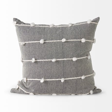 Linda 20x20 Navy And Cream With White Detail Pillow Cover w/Non-Allergen Filler, Set of 2 from Mercana - Luna Furniture