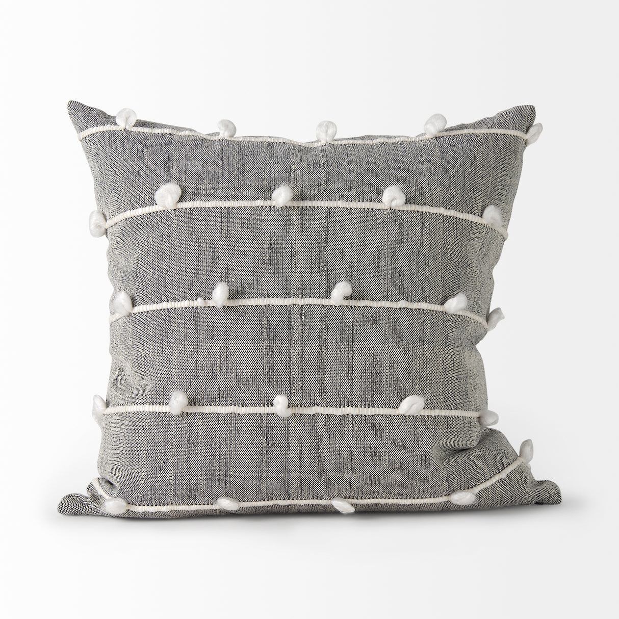 Linda 20x20 Navy And Cream With White Detail Pillow Cover w/Non-Allergen Filler, Set of 2 from Mercana - Luna Furniture