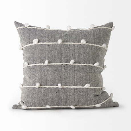 Linda 20x20 Navy And Cream With White Detail Pillow Cover w/Non-Allergen Filler, Set of 2 from Mercana - Luna Furniture
