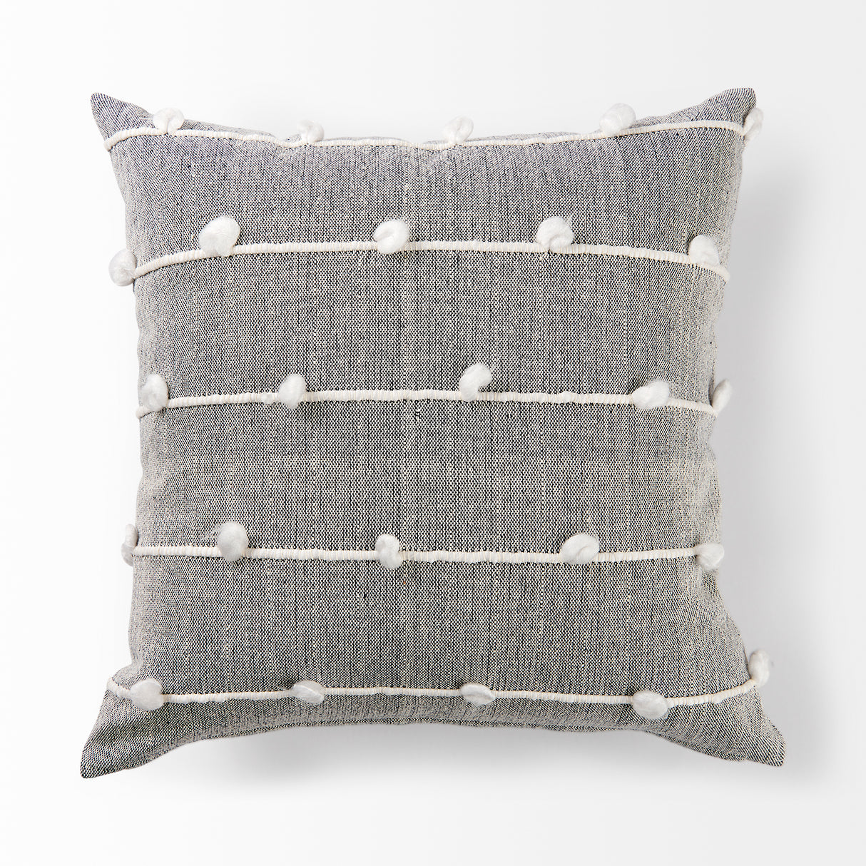 Linda 20x20 Navy And Cream With White Detail Pillow Cover w/Non-Allergen Filler, Set of 2 from Mercana - Luna Furniture