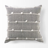 Linda 20x20 Navy And Cream With White Detail Pillow Cover w/Non-Allergen Filler, Set of 2 from Mercana - Luna Furniture
