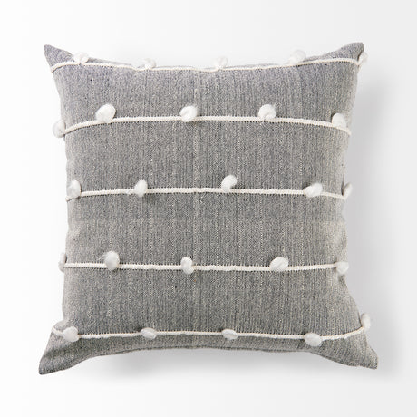 Linda 20x20 Navy And Cream With White Detail Pillow Cover w/Non-Allergen Filler, Set of 2 from Mercana - Luna Furniture