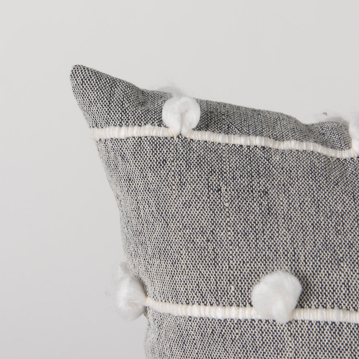 Linda 20x20 Navy And Cream With White Detail Pillow Cover w/Non-Allergen Filler, Set of 2 from Mercana - Luna Furniture