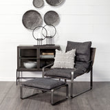 Linda 20x20 Navy And Cream With White Detail Pillow Cover w/Non-Allergen Filler, Set of 2 from Mercana - Luna Furniture