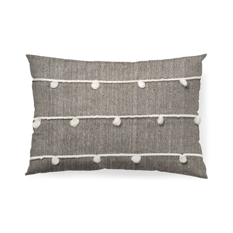 Linda 13x21 Navy And Cream With White Detail Pillow Cover w/Non-Allergen Filler, Set of 2 from Mercana - Luna Furniture