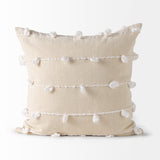 Erica 20x20 Cream With White Detail Pillow Cover w/Non-Allergen Filler, Set of 2 from Mercana - Luna Furniture