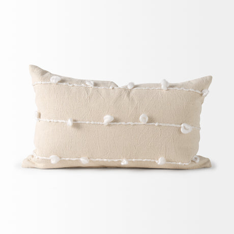 Erica 13x21 Cream With White Detail Pillow Cover w/Non-Allergen Filler, Set of 2 from Mercana - Luna Furniture