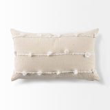 Erica 13x21 Cream With White Detail Pillow Cover w/Non-Allergen Filler, Set of 2 from Mercana - Luna Furniture