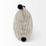 Krystal 20x20 Cream/Blue Pom Pom Pillow Cover w/Non-Allergen Filler, Set of 2 from Mercana - Luna Furniture