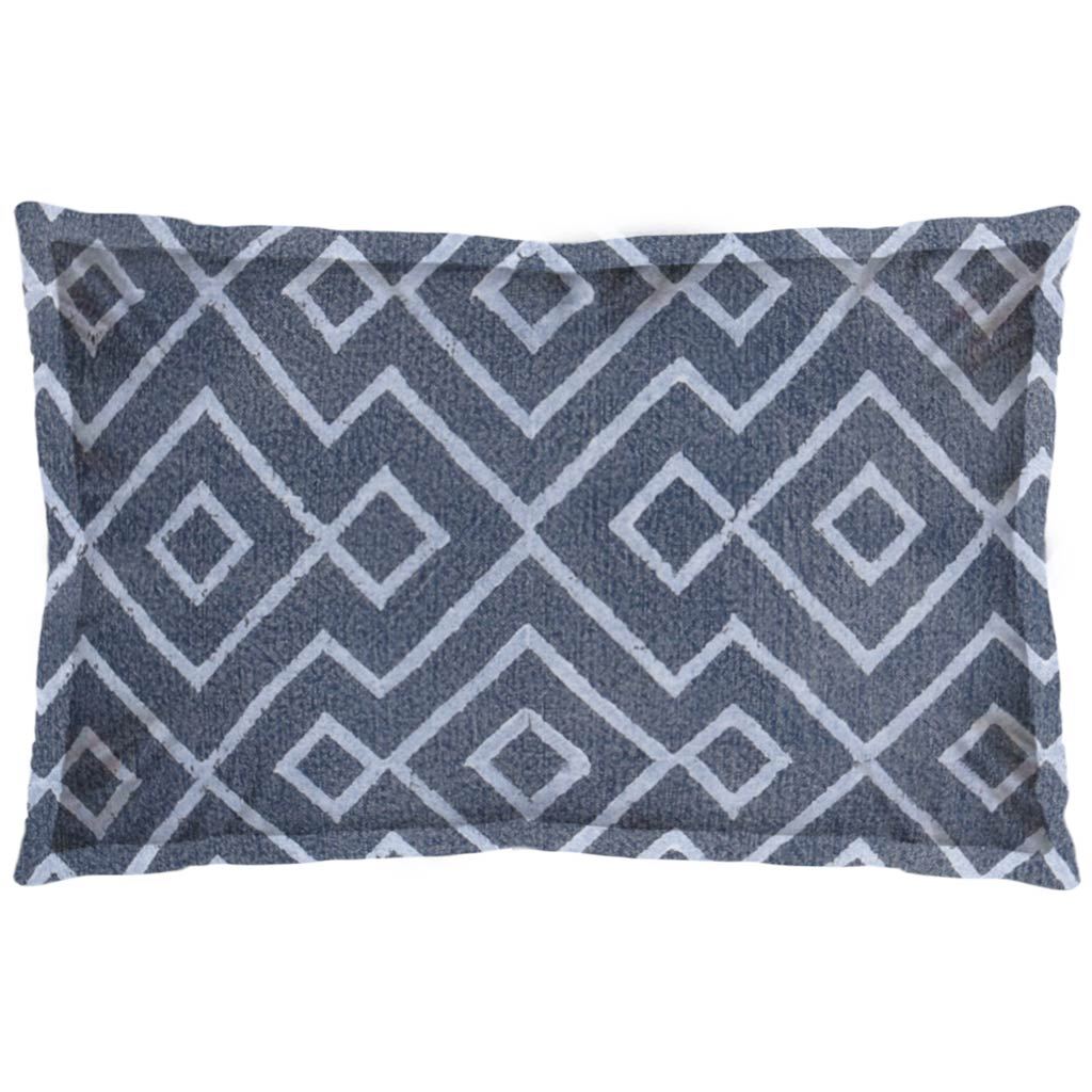 Boswell II 13x21 Blue Diamond Patterned Pillow Cover w/Down Filler, Set of 2 from Mercana - Luna Furniture