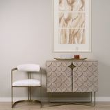 Excelsior 36.0L x 18.0W x 32.5H Light Brown Wood Gold Iron Base Accent Cabinet from Mercana - Luna Furniture