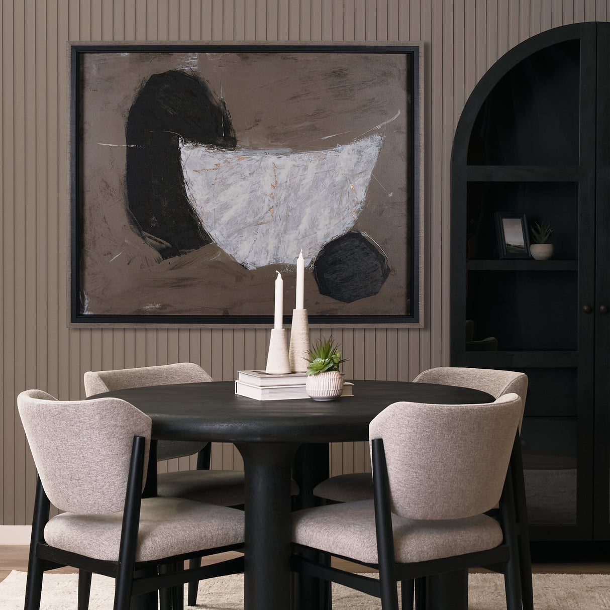 Shaped & Balance II by Mercana Studio a Hand Embellished Textured Framed Art Print from Mercana - Luna Furniture