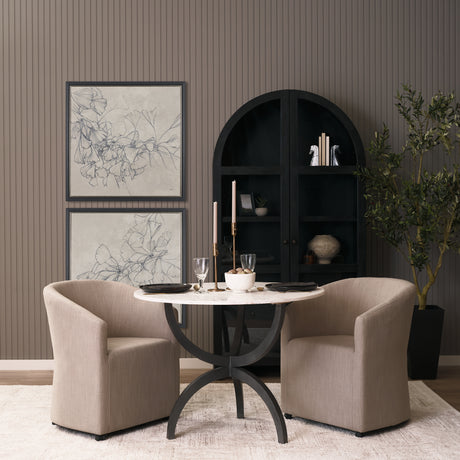 Sondra Gray Performance Fabric Upholstered Club Dining Chair from Mercana - Luna Furniture