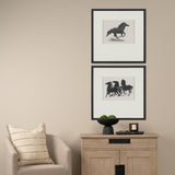 Zwarte Paarden (Set of 2) by Leo Gestel Hand-Embellished Framed Artwork Matted under Glass from Mercana - Luna Furniture