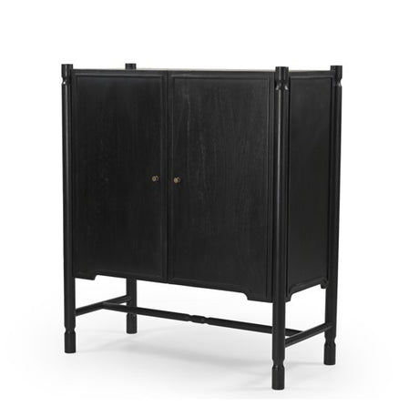 Phil Black Wood 2 Door Bar Cabinet from Mercana - Luna Furniture