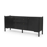 Phil Black Wood 2 Door 3 Drawer Closed Sideboard from Mercana - Luna Furniture