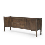 Phil Dark Brown Wood 2 Door 1 Drawer w/ Pull Down Media Console from Mercana - Luna Furniture