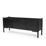 Phil Black Wood 2 Door 1 Drawer w/ Pull Down Media Console from Mercana - Luna Furniture